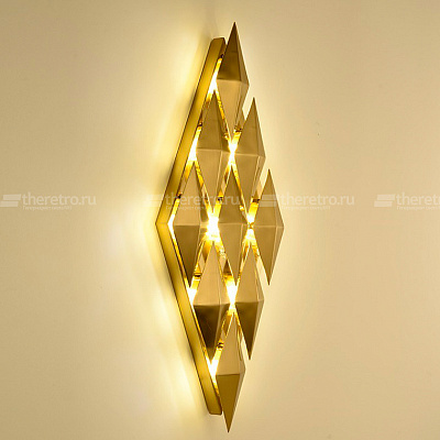 Настенное бра в виде ромба Modern Designer Gold Rhombus B  фото 1